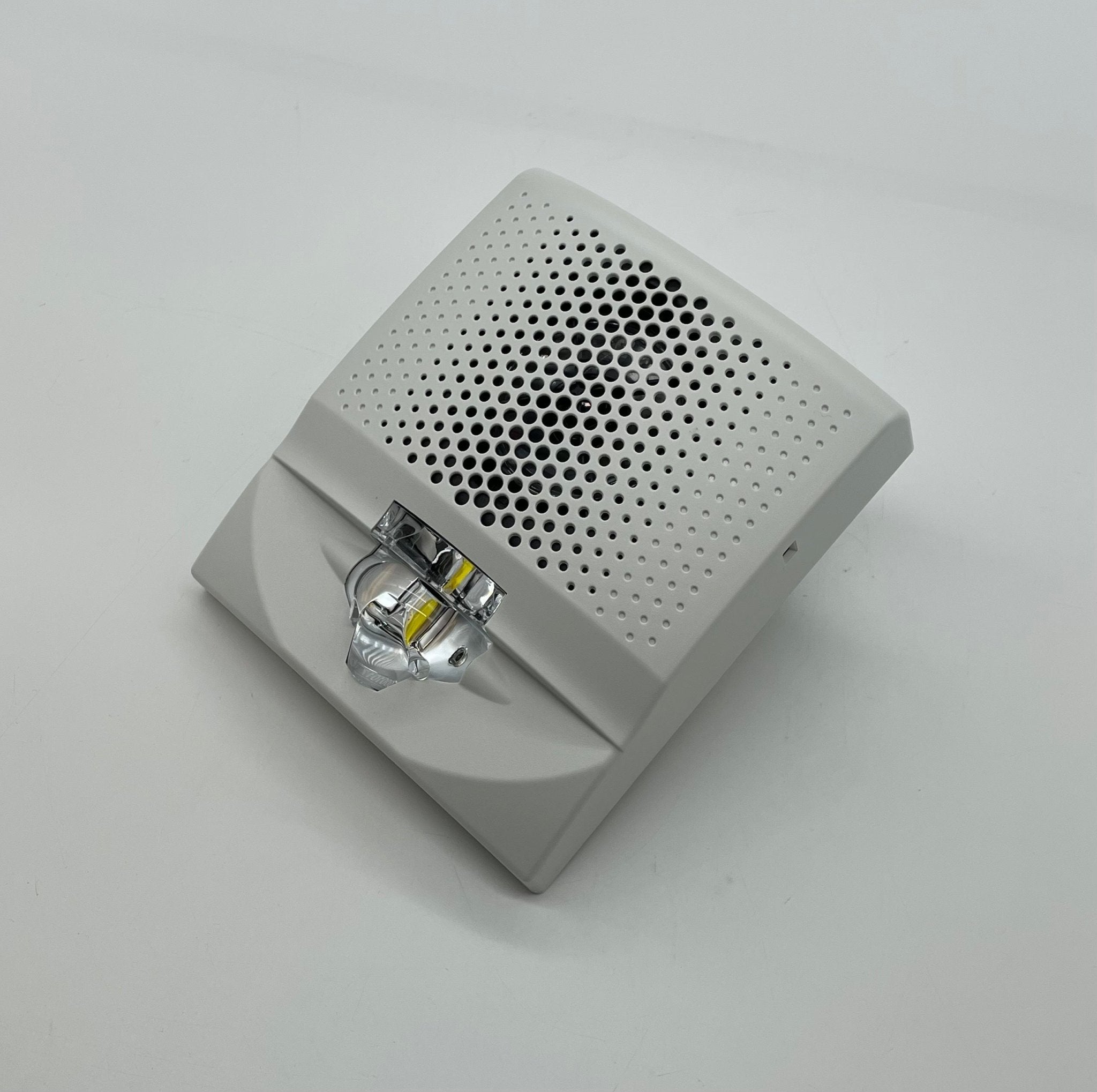 Edwards G4SVWN fire alarm with Jem Systems Canada branding, showing the white alarm device with test button and sensor.