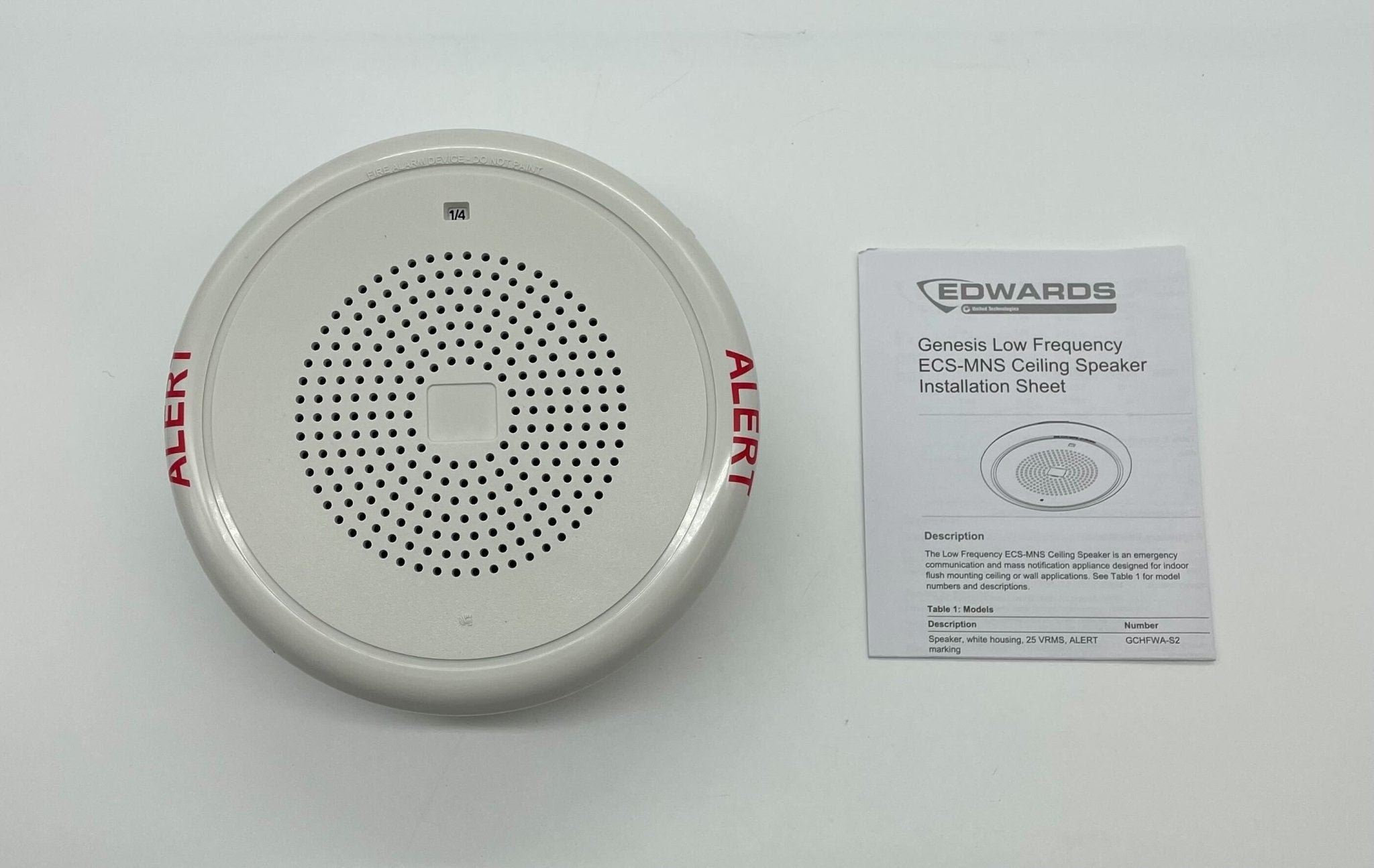 Edwards GCHFWA-S7 speaker from Jem Systems Canada, black compact speaker with grille and mounting bracket visible.