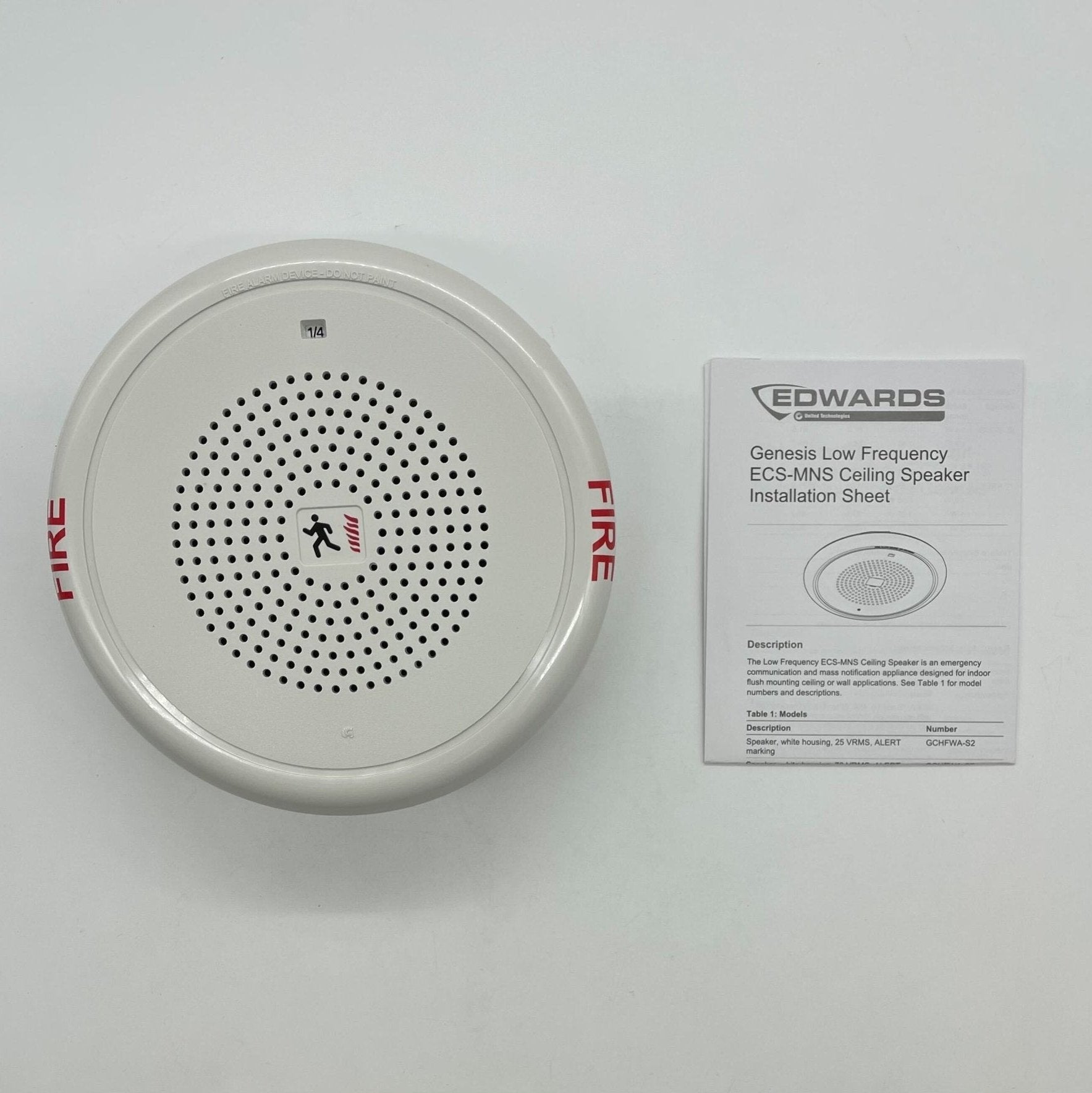Edwards GCHFWF-S2 fire alarm control panel with digital display and control buttons for fire safety management.