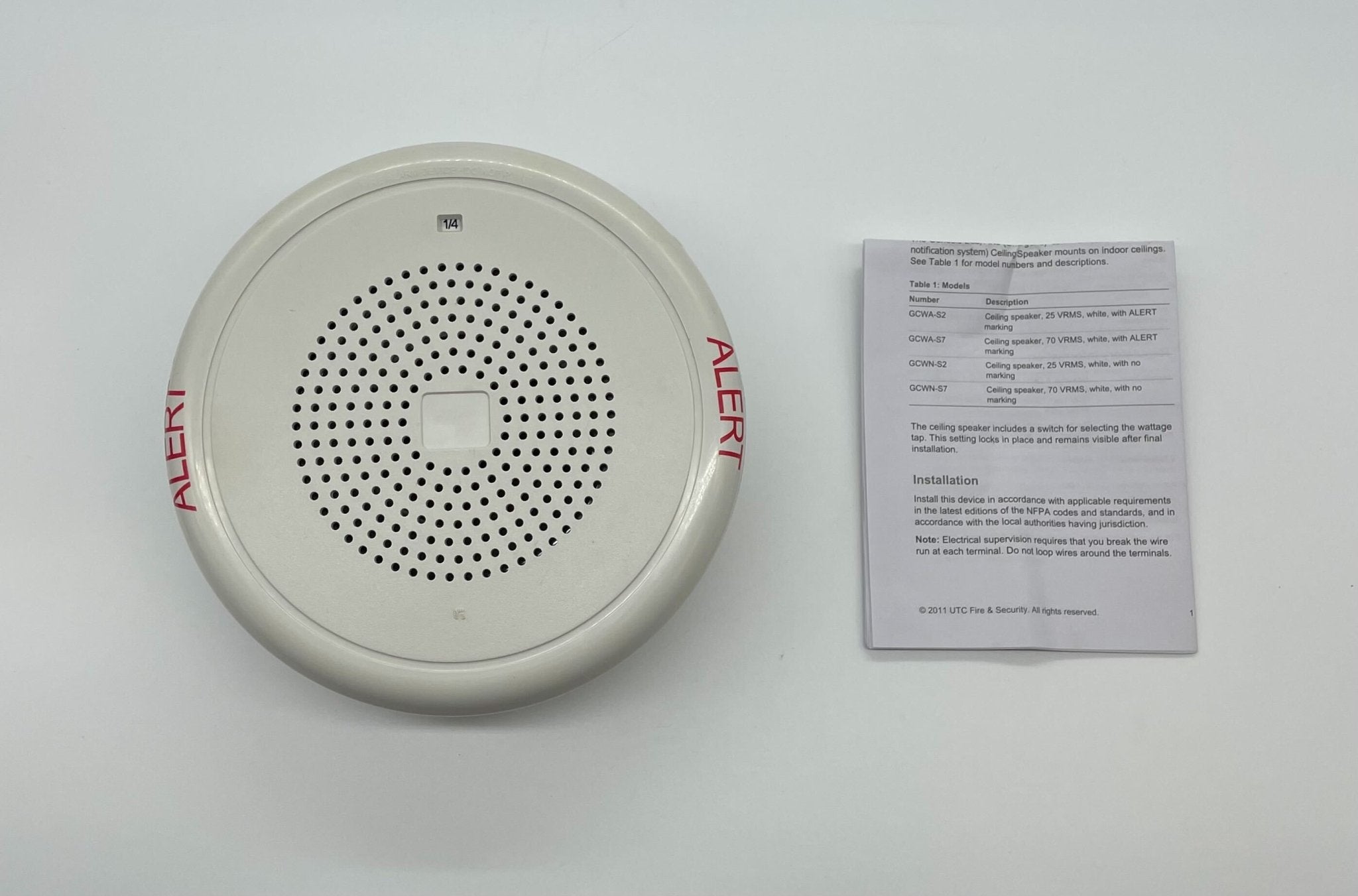Edwards GCWA-S7 speaker with black grille and compact design, ideal for professional sound installations.