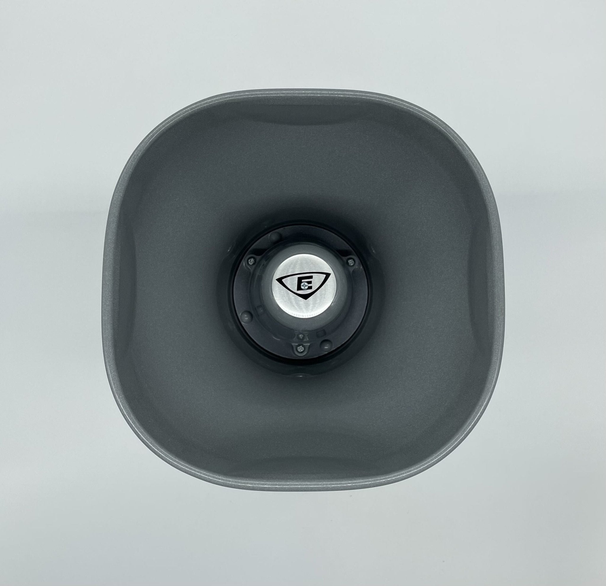 Edwards HPSA15G2570 speaker mounted on a stand, showcasing its black enclosure and front grille for professional audio use.
