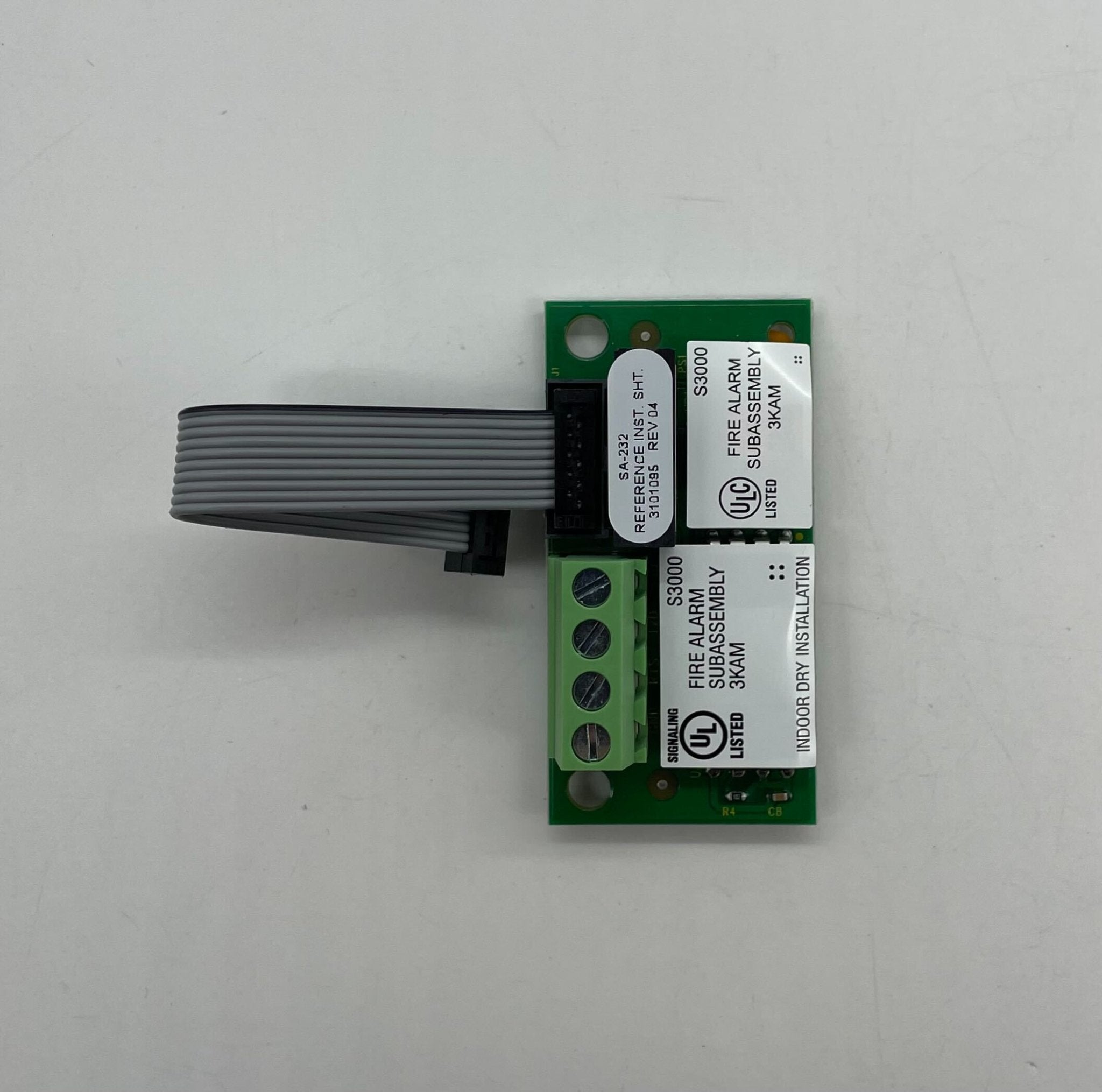 Edwards SA-232 fire alarm detector from Jem Systems Canada, mounted on wall, with warning indicator and sensor components visible.