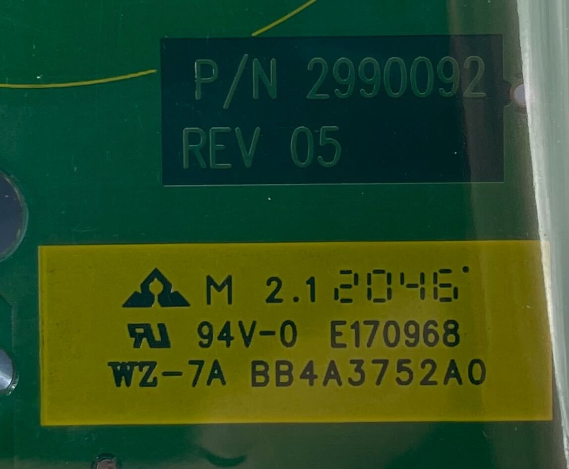 Edwards SD-4WPCBT duct detector installed in HVAC system, compact device with wiring terminals for airflow detection.