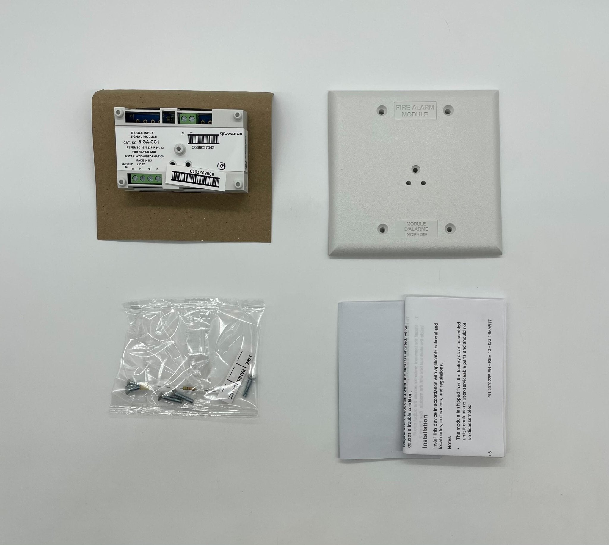Edwards SIGA-CC1 modules from Jem Systems Canada, showing detailed view of the industrial control components.