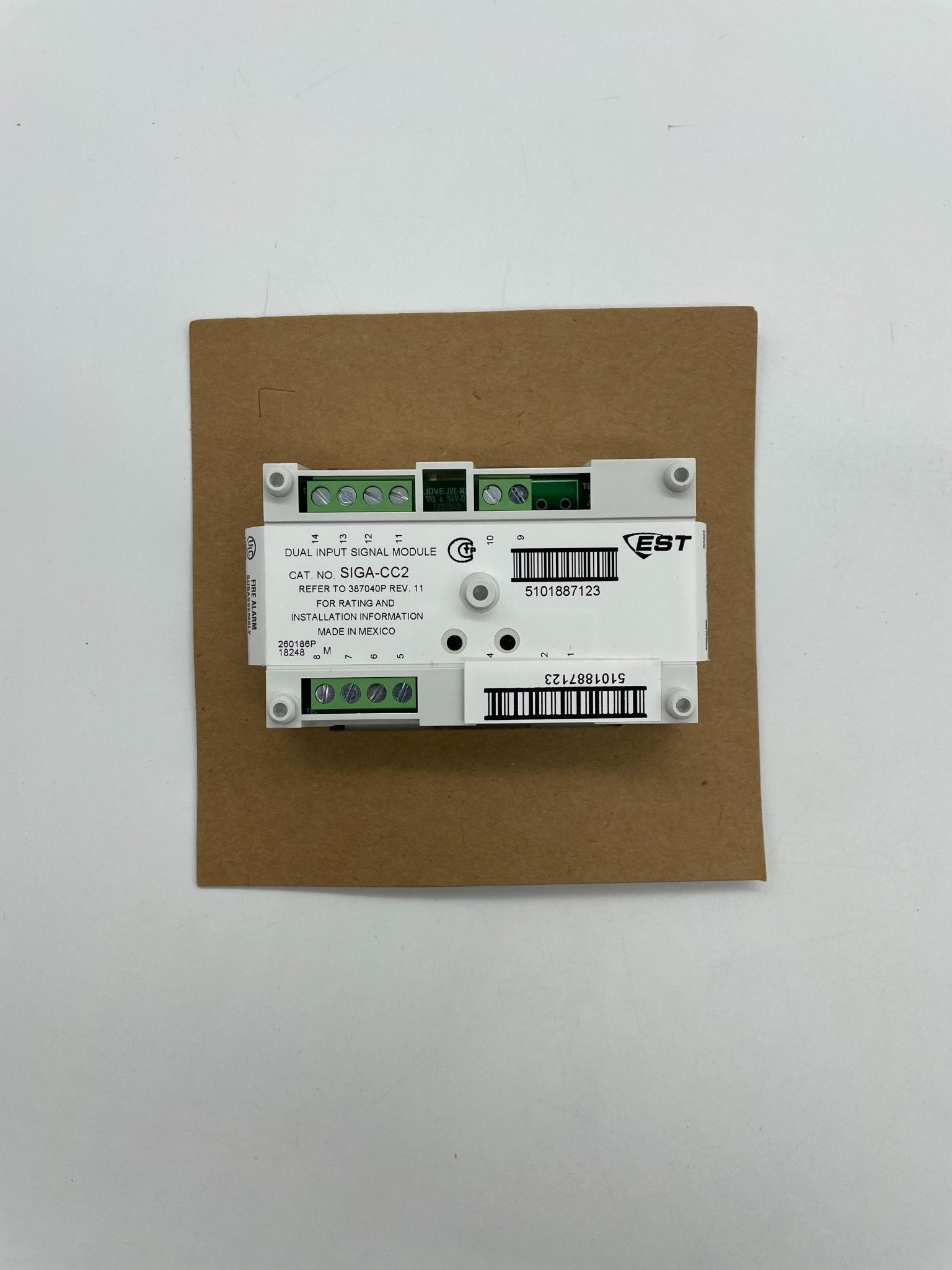 Edwards SIGA-CC2 modules by Edwards, shown in a close-up image with electronic components and labeling.