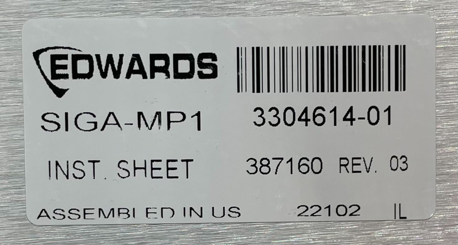 Edwards SIGA-MP1 modular components, part of Edwards' SIGA series, shown in an image with detailed view of the modules.