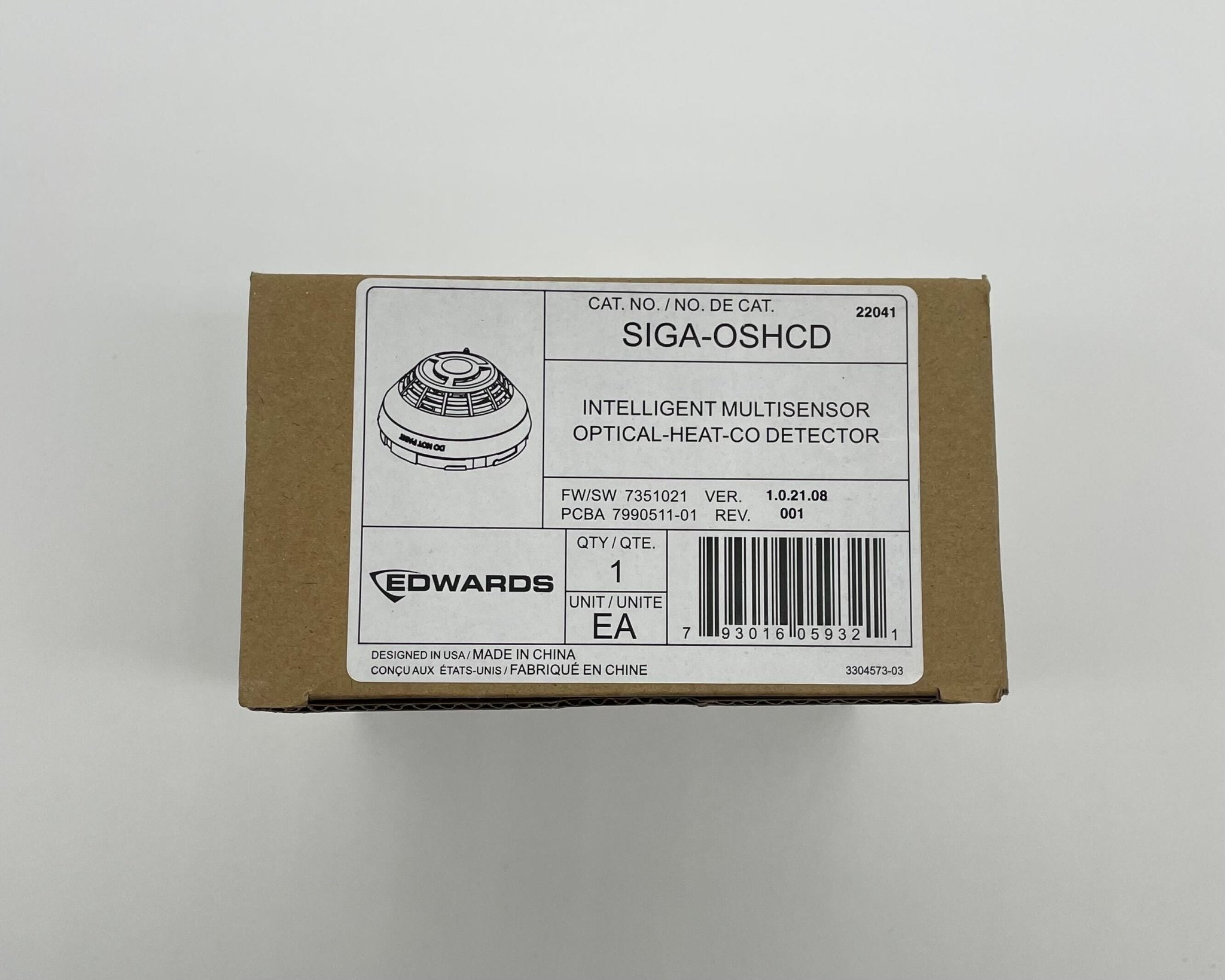 Edwards SIGA-OSHCD Jem Systems Canada fire alarm control panel with digital display and control buttons.