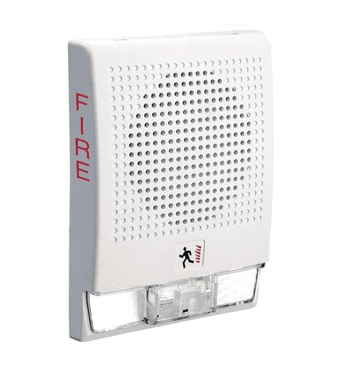 Edwards G4HFWF-S7VMC fire alarm sensor with ULC certification, mounted on a ceiling, part of Edwards fire alarm system.