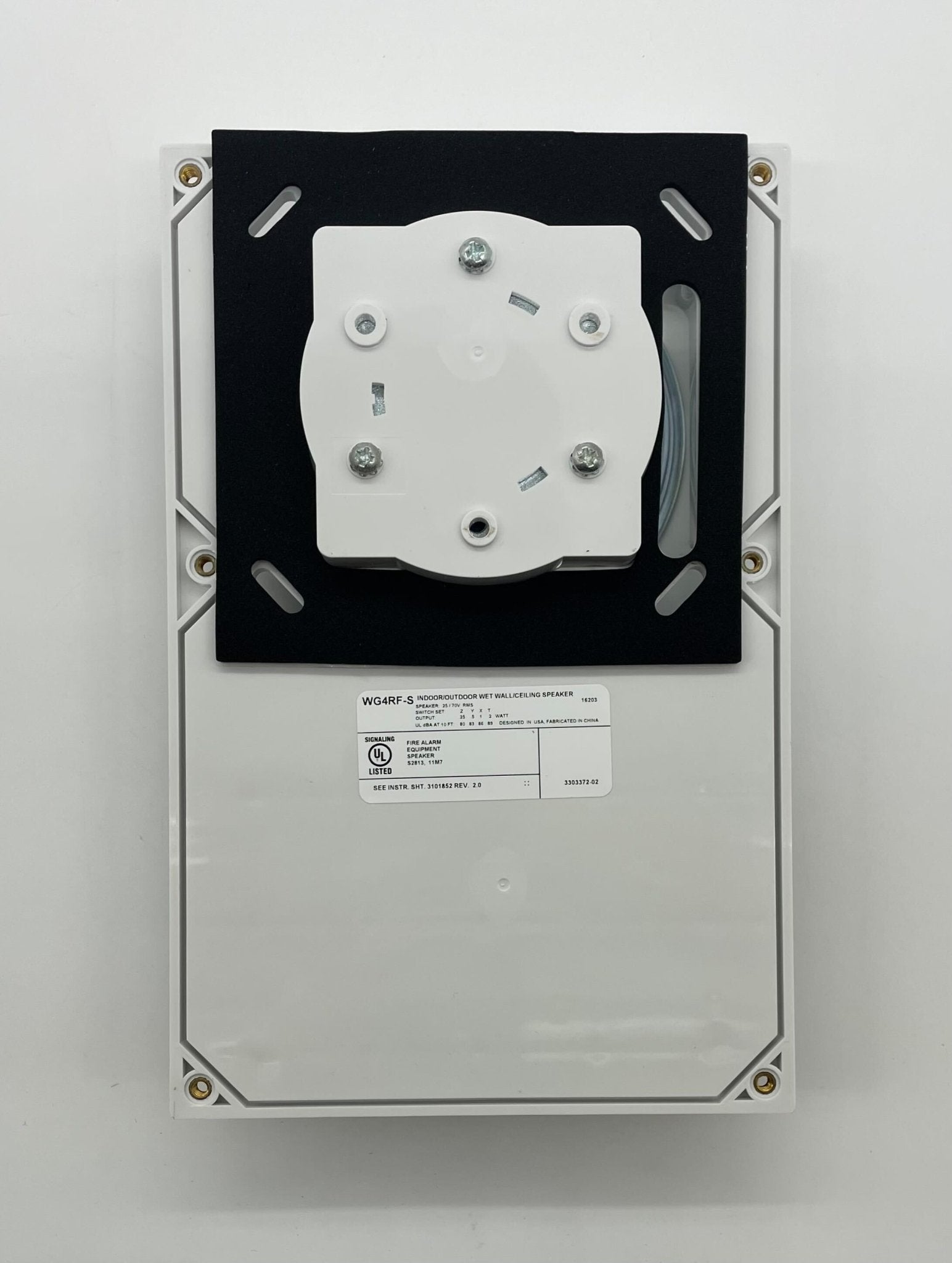Edwards WG4RF-S speaker with black enclosure and mounting bracket, designed for professional audio applications.