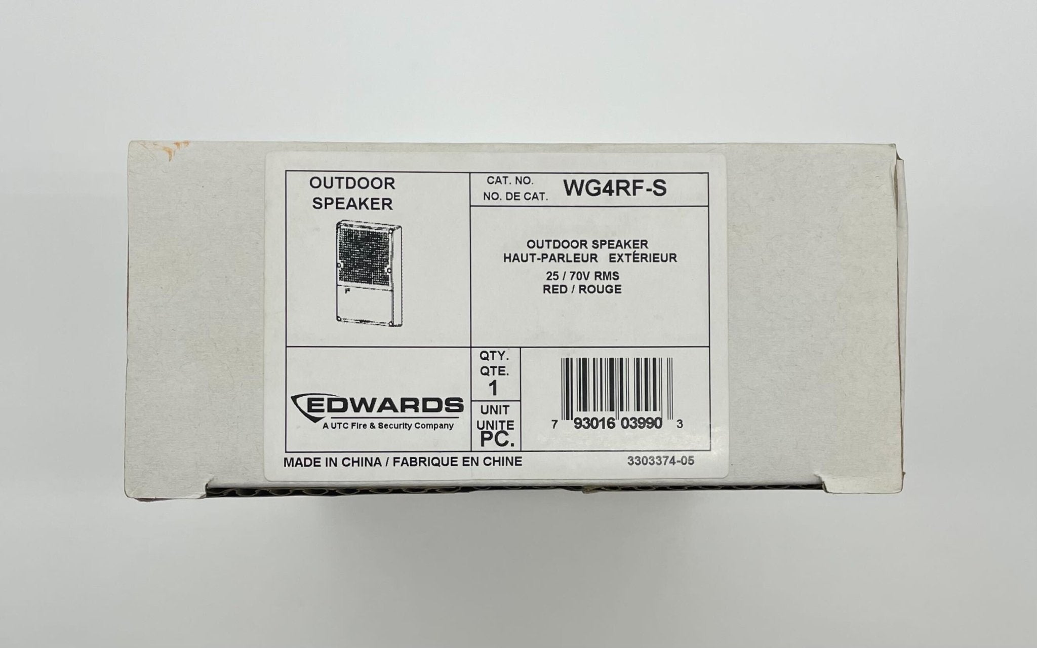 Edwards WG4RF-S speaker from Jem Systems Canada, showing a compact, professional audio speaker with rugged design and grille.