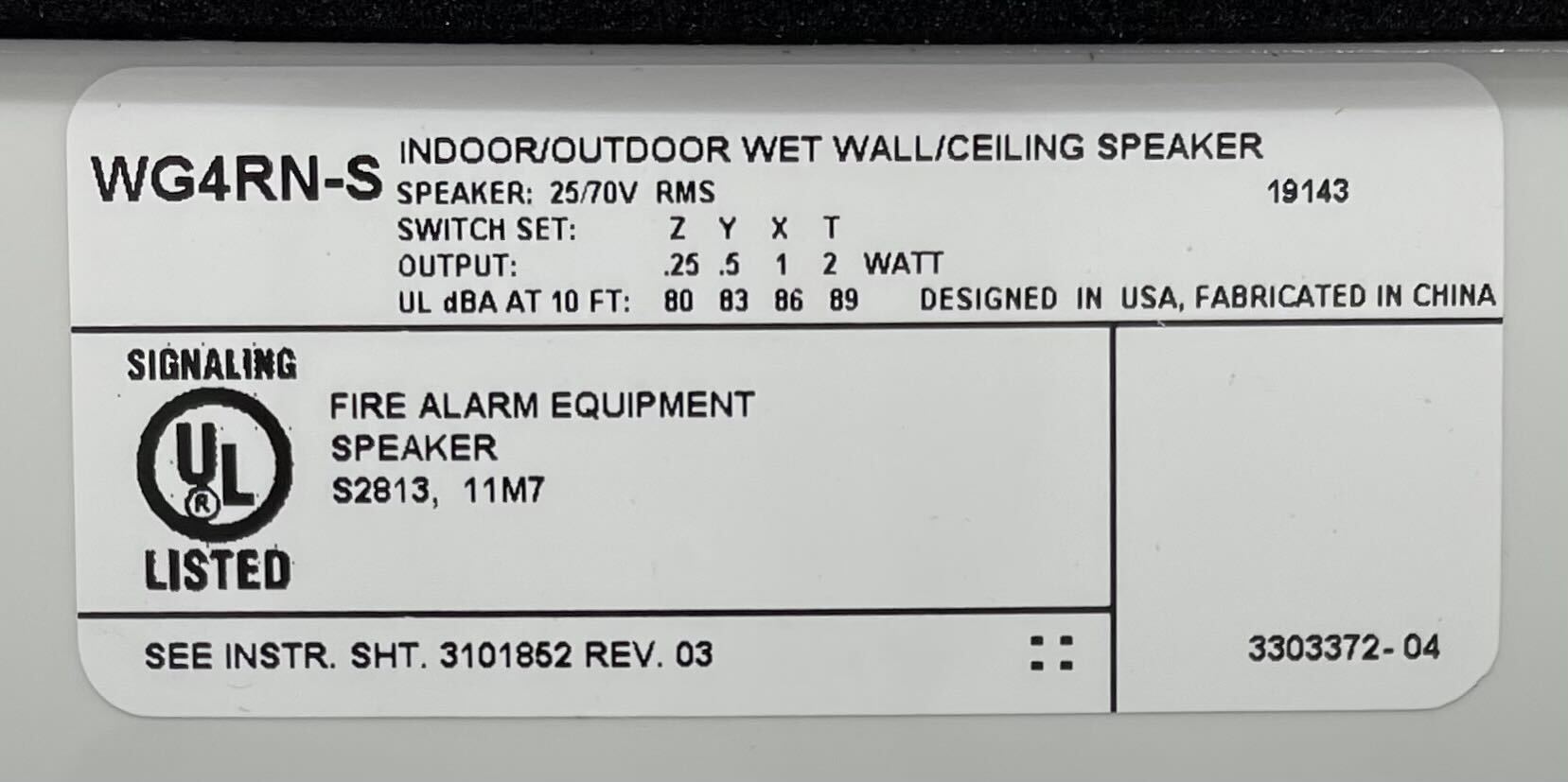 Edwards WG4RN-S speaker strobe alarm with red alert light and mounting bracket, designed for fire safety and notification systems.