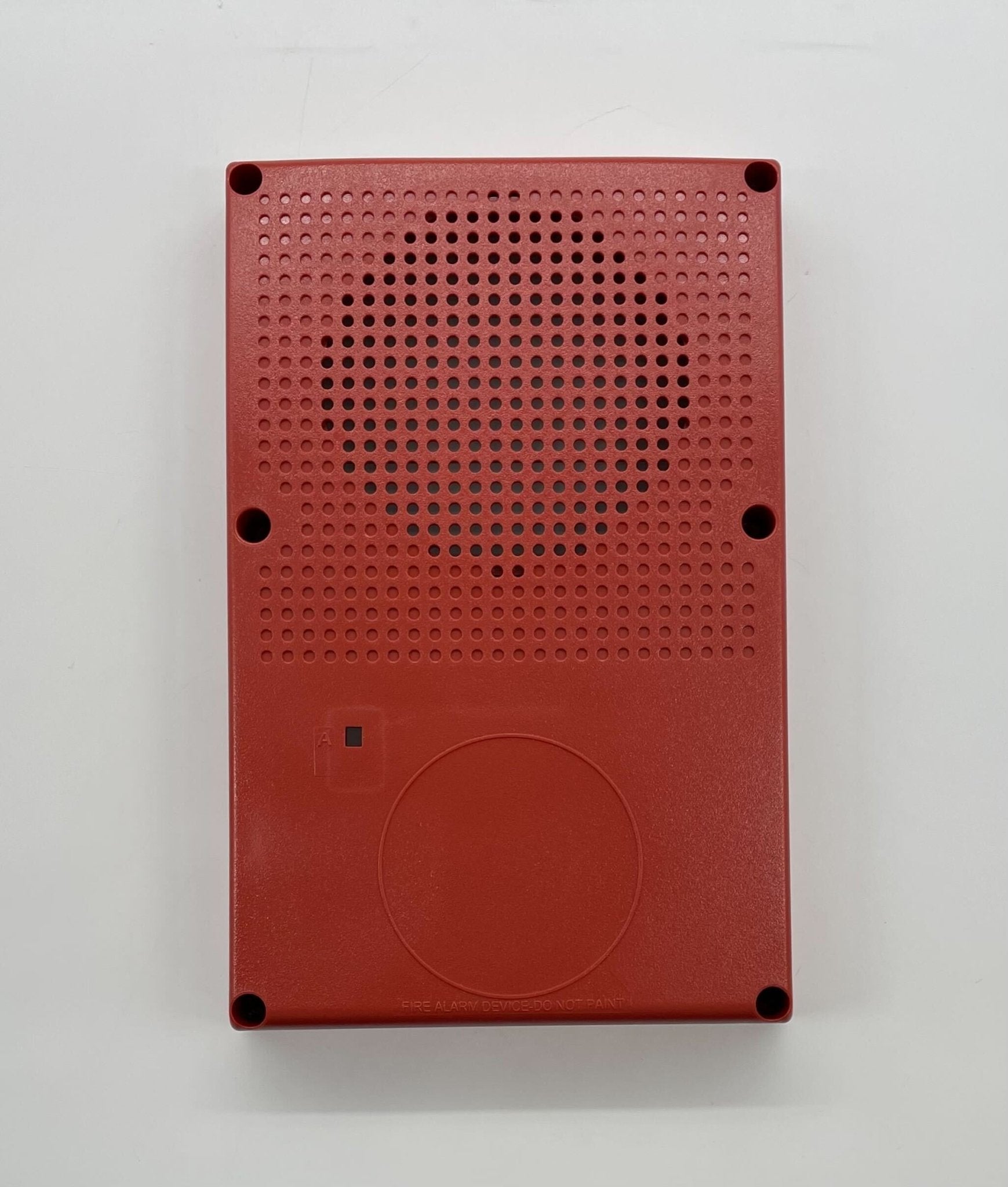 Edwards WG4RN-S speaker strobe alarm with white housing and mounting bracket for fire safety alert system.