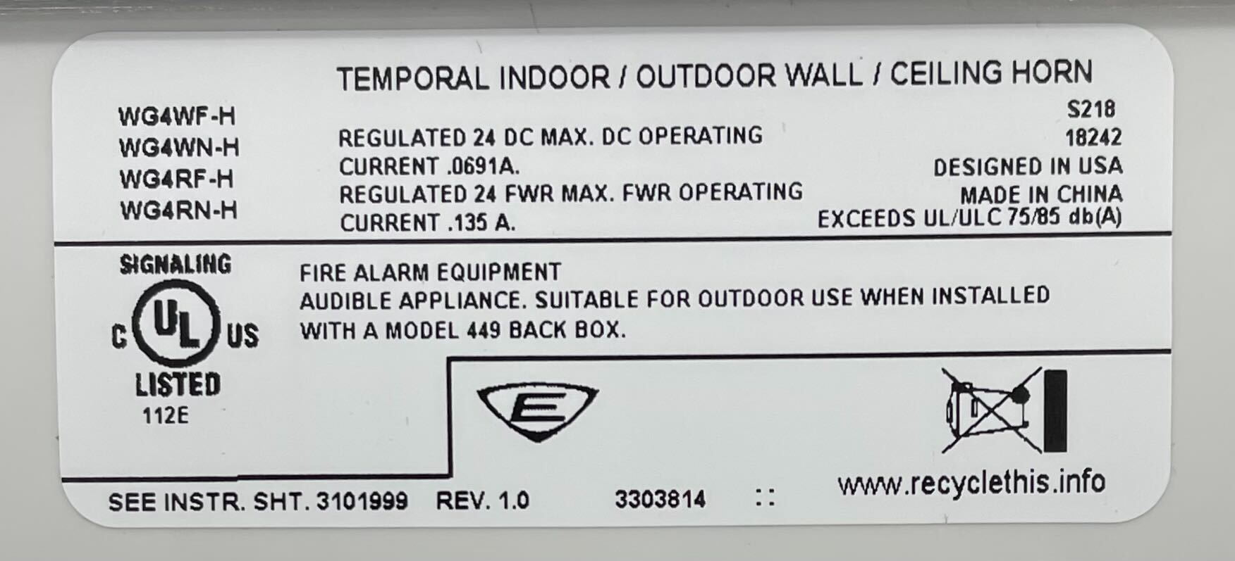Edwards WG4WF-H horns, industrial sound horns by Edwards, shown with metal mounting hardware on a plain background.