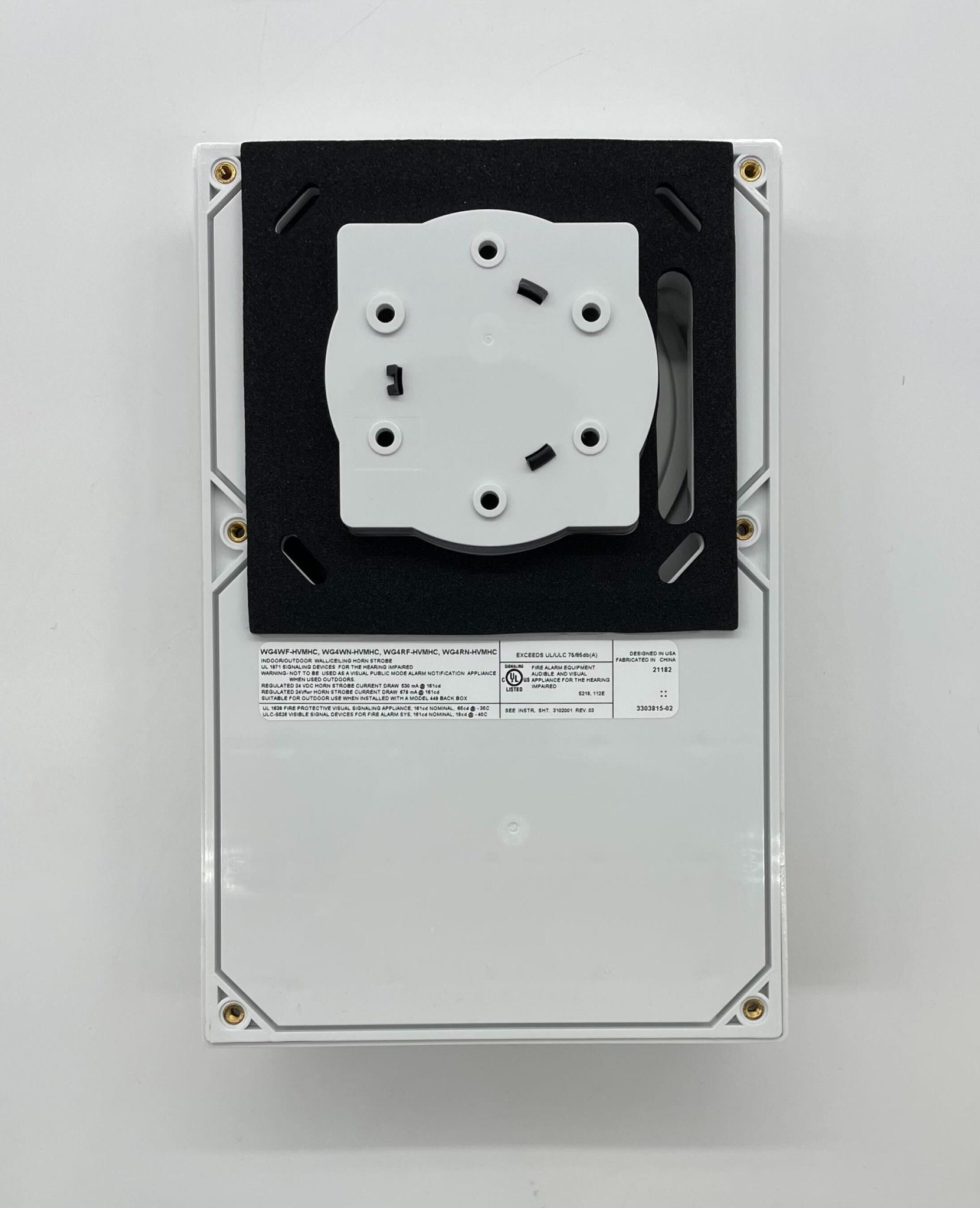 Edwards WG4WN-HVMHC strobe light with high-visibility design, mounted on a fixture, used for industrial safety and signaling.