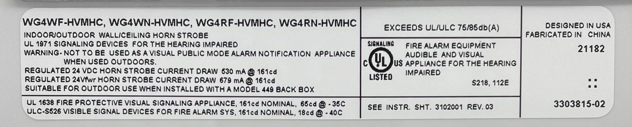 Edwards WG4WN-HVMHC strobe light with a sleek design, mounted on a metal bracket for industrial safety applications.