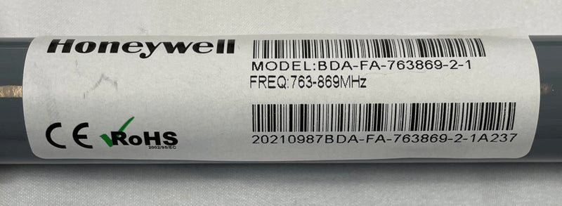 Fiplex by Honeywell BDA-FA-763869-2-1 device, professional telecommunications equipment, close-up of the front panel and connectors.