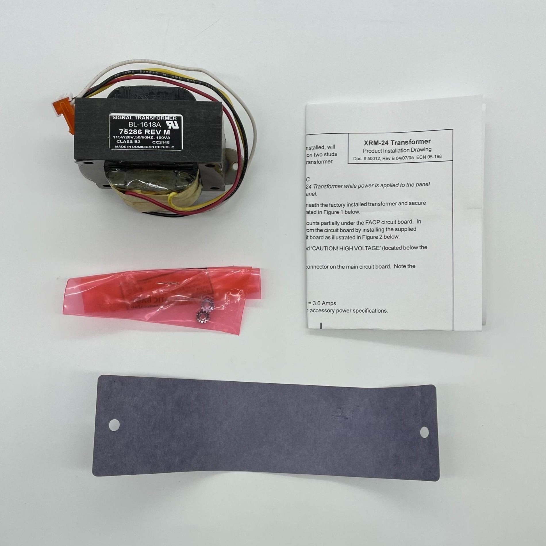 Fire-Lite XRM-24 fire alarm relay module with JEM Systems Canada branding, showing the device with wiring connections.