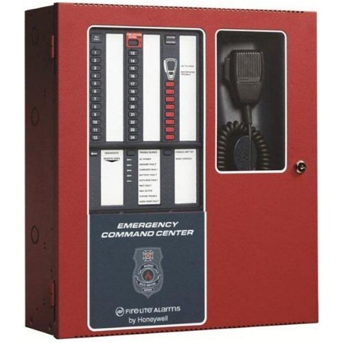 FireLite ECC-LOC fire alarm control panel with Jem Systems Canada branding, featuring a digital display and control buttons.