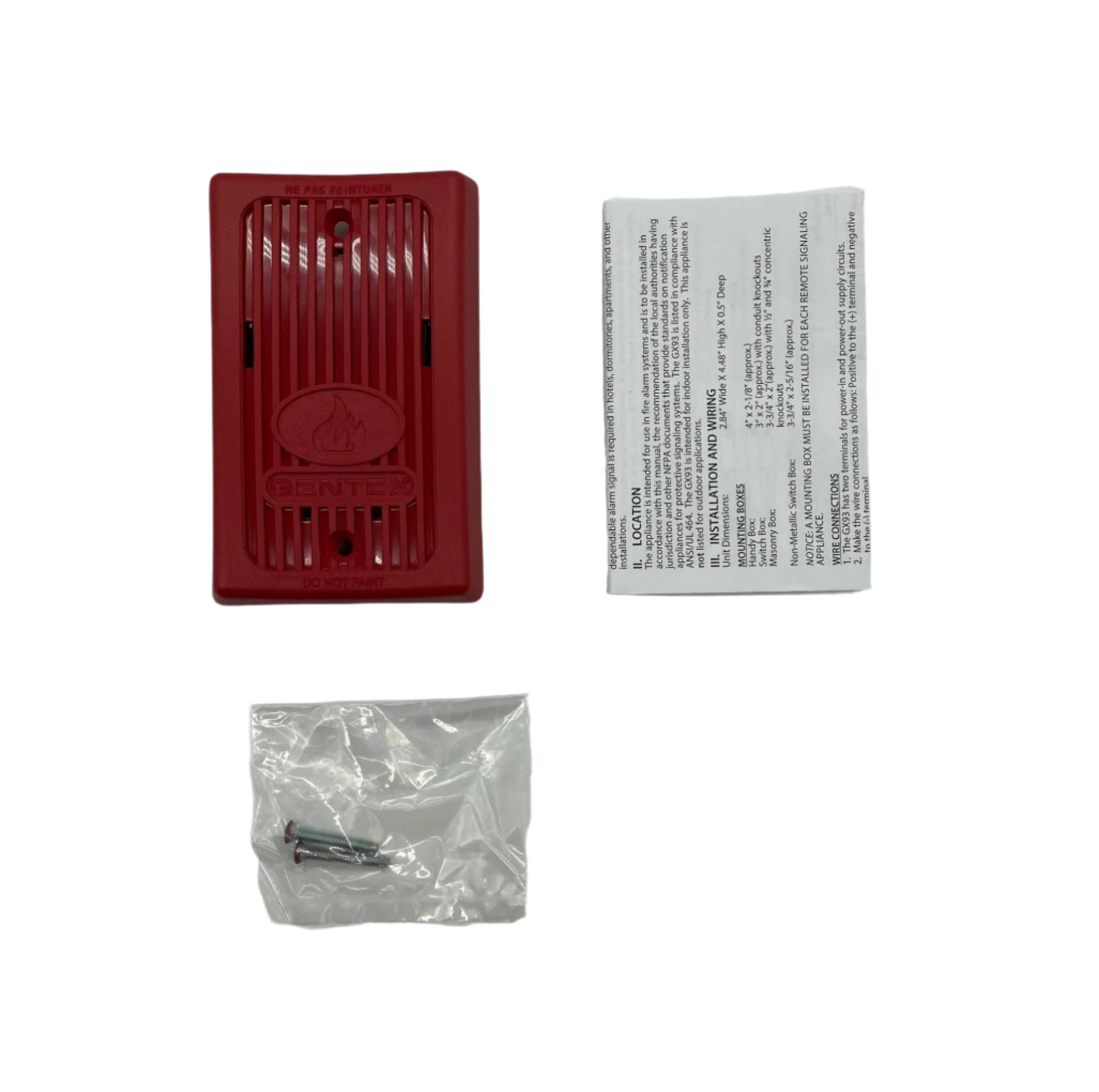 Gentex GX93-R fire alarm system sensor with integrated sounder, designed for reliable fire detection and safety.