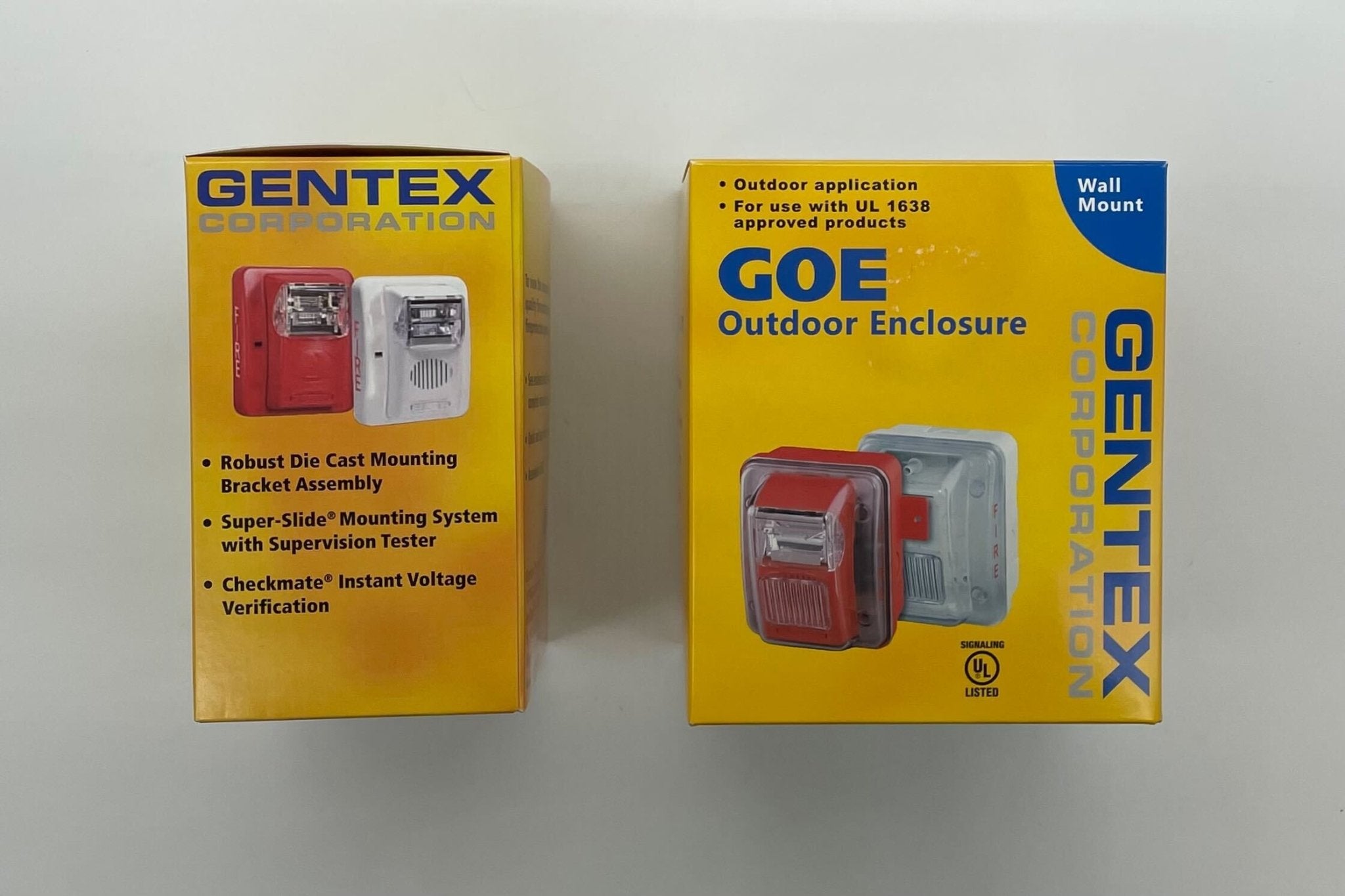 Gentex WGEC24-75WR red weatherproof horn strobe with durable housing, designed for alert and warning in harsh environments.