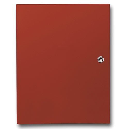 Resideo V128FBPT smart thermostat mounted on a wall with digital display and control buttons in a home setting.