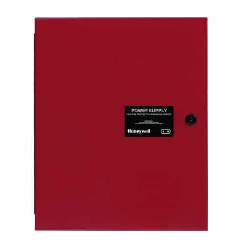System Sensor ULC HPF-PS10 fire alarm power supply unit, installed in a commercial fire alarm system.