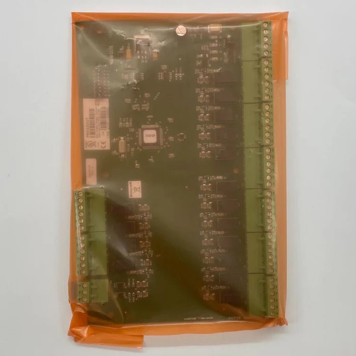 Honeywell PRO32OUT commercial outdoor wireless alarm sensor mounted on a wall with visible wiring and mounting hardware.
