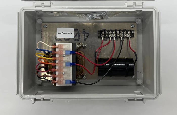 HyperSpike 90179A-801 industrial noise sensor with black housing, mounted on a pole, used for sound measurement and monitoring.