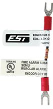 Edwards EOL47PK7 EOL resistor with multiple color-coded bands, mounted on a circuit board for electronic applications.