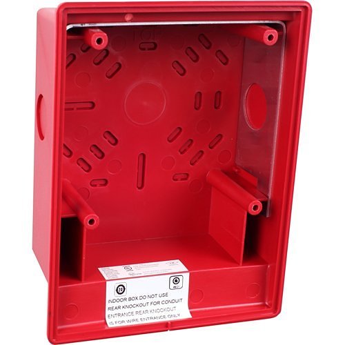 Edwards EG4RB surface box with multiple cable entries, designed for electrical wiring and installation.