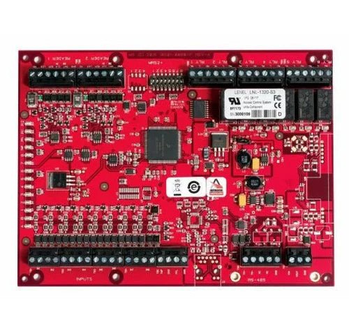 Lenel LNL-1320-S3 security panel from Jem Systems Canada, featuring a sleek black design and multiple connection ports.