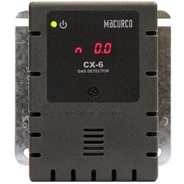 Macurco CX-6 gas detector sensor with digital display for indoor air quality monitoring and safety.