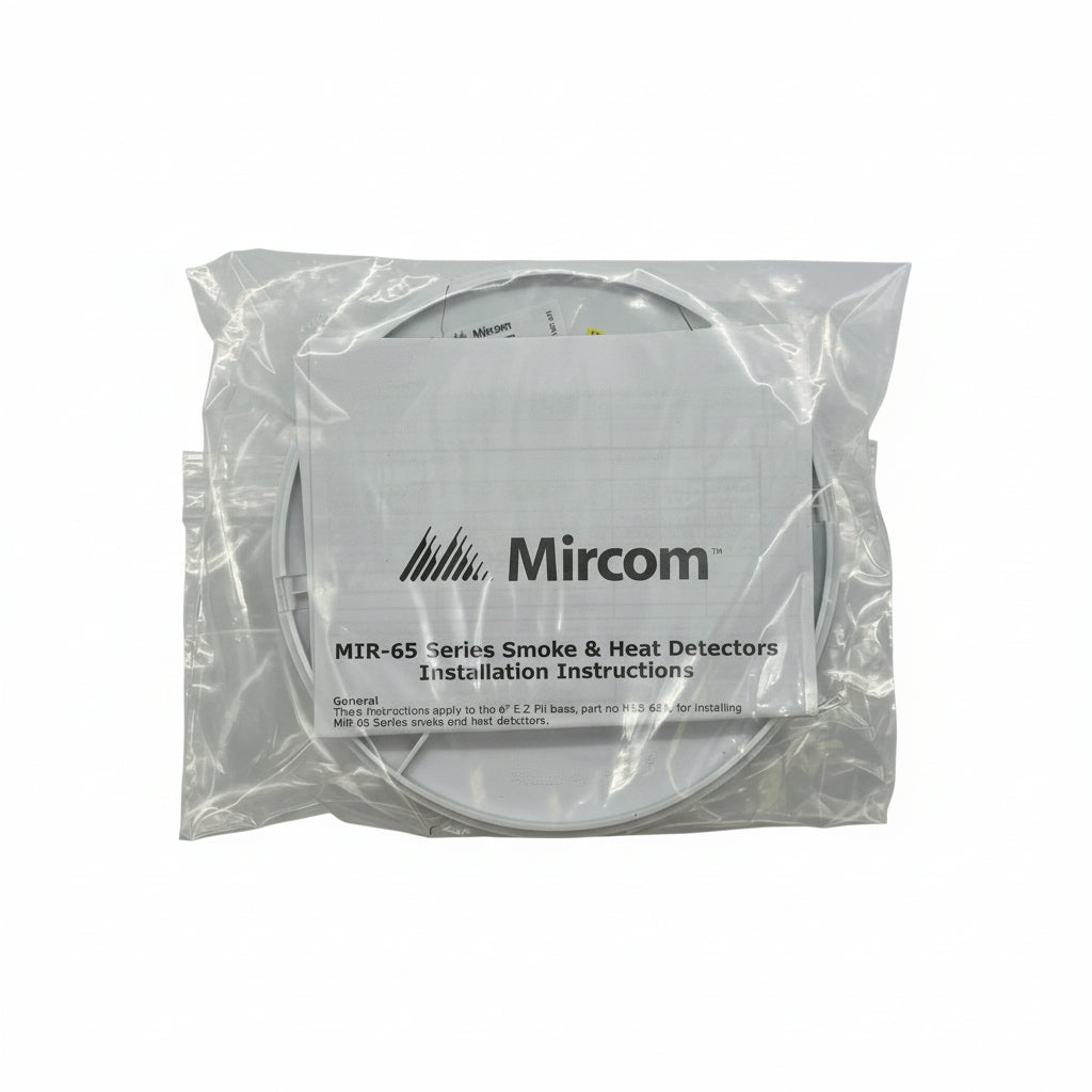 Mircom MSB-65B Jem Systems Canada alarm system control panel mounted on wall, with various indicator lights and connection ports