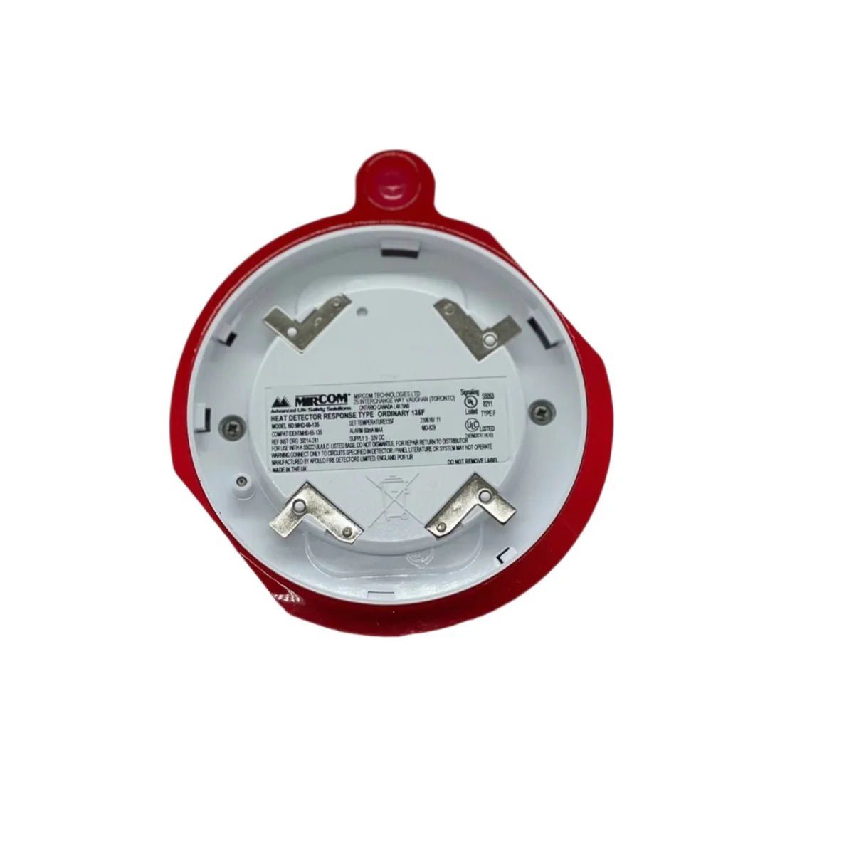 Mircom MHD-65-135 fire alarm control module with wiring and labels, designed for building safety systems.