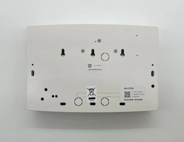 Napco AA-KIT1A security alarm system kit with components, including control panel and sensors, on a plain background.