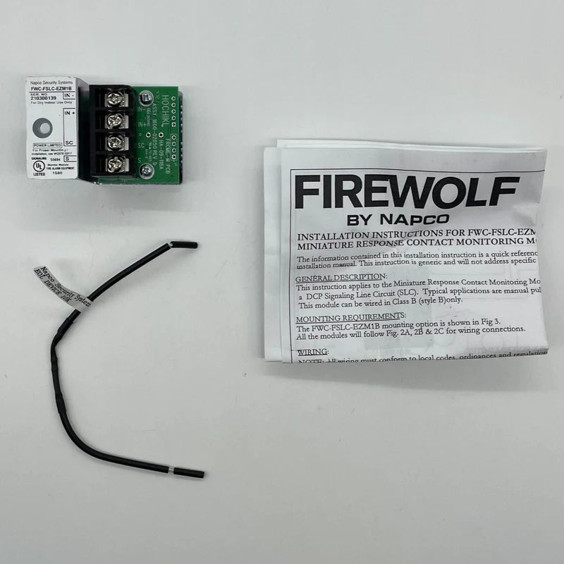 Napco FWC-FSLC-EZM1B smart security alarm system sensor with sleek design and visible sensor components.