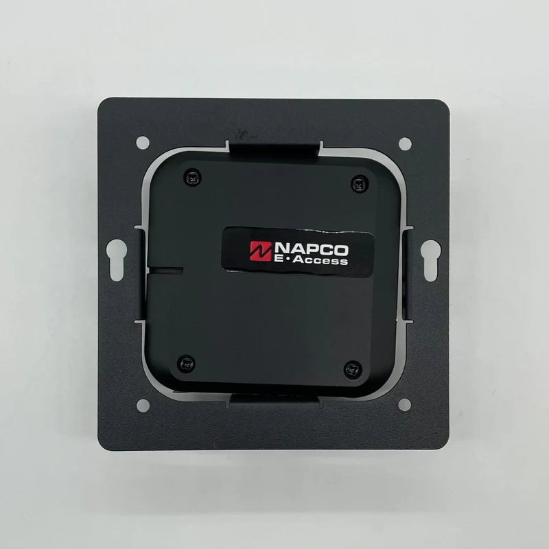 Napco NAE-1DC Jem Systems Canada alarm control panel mounted on wall with indicator lights and keypad interface.