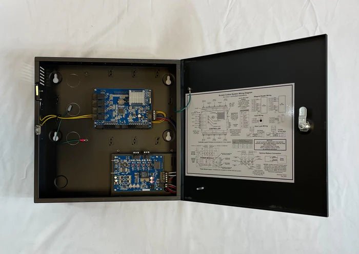 Napco NAE-2DMPL alarm system control panel with digital display and keypad for security management.