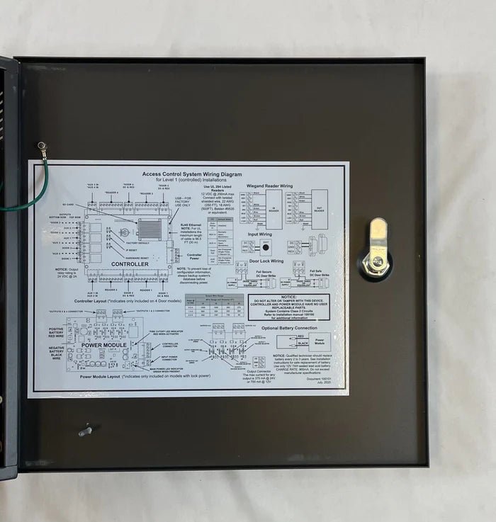 Napco NAE-2DMPL alarm system control panel with digital display and keypad for security management.