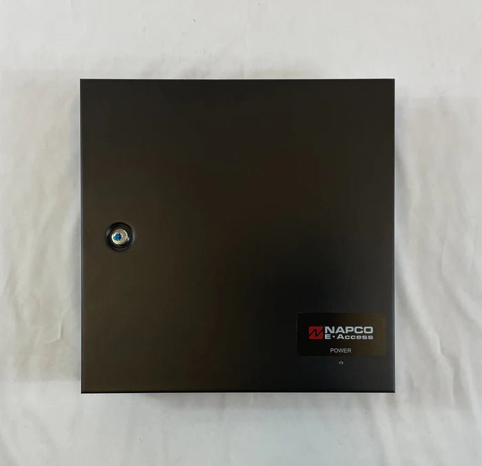 Napco NAE-2DMPL security alarm system with keypad and sensors, installed in a home setting for enhanced security.