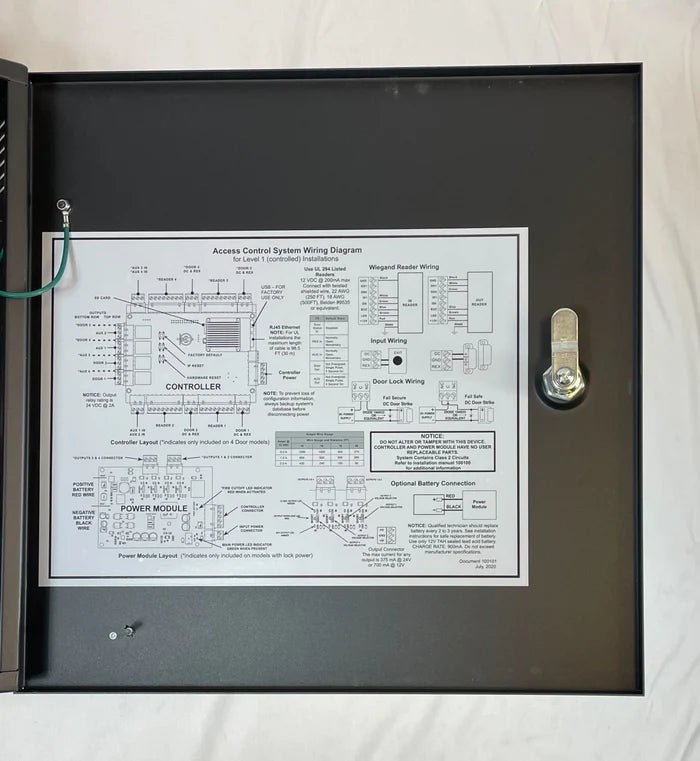 Napco NAE-4DMPL Jem Systems alarm control panel mounted on wall with indicator lights and keypad for security management.