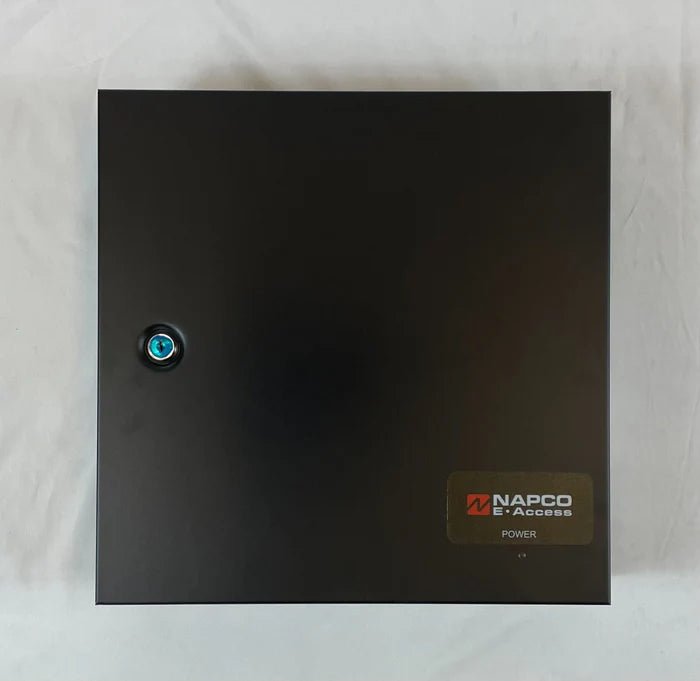 Napco NAE-4DMPL alarm system keypad with digital display and control buttons, designed for security system management.