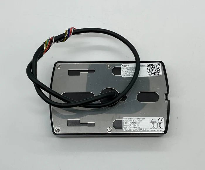 Napco NAE-ET20 security alarm control panel with Jem Systems Canada branding, featuring a sleek black design and digital display
