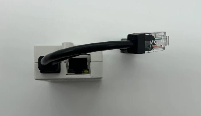 Napco NAE-POE-1D network security alarm panel with Ethernet port and keypad for home or business security systems.