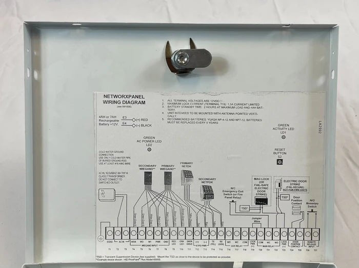 Napco NETWORXPANEL security control panel with keypad and display for alarm system management.