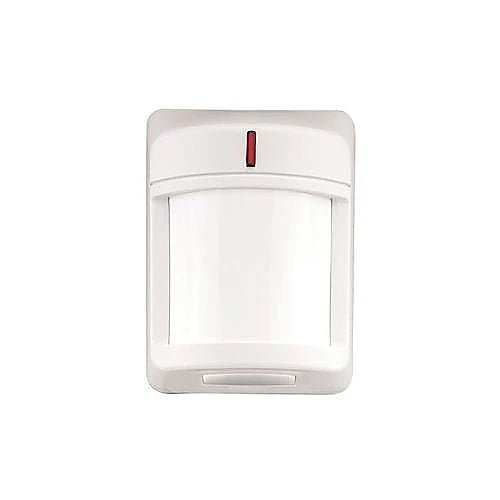 Napco PIR1680 motion detector sensor with white casing and mounting bracket for security system installation.