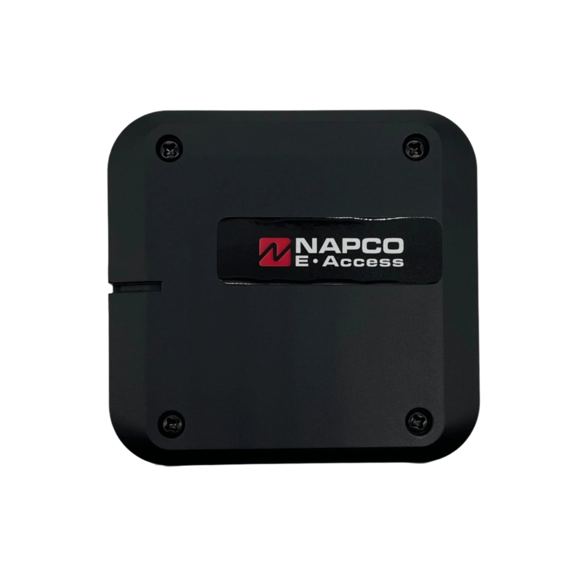 Napco NAE-1DC Jem Systems security alarm panel with digital interface, mounted on a wall in a home security setup.