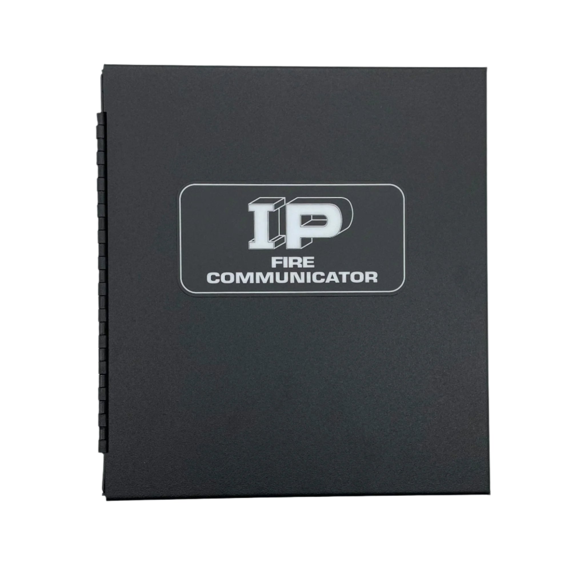 Firelite IPENC-B fire alarm control panel module with sleek design, mounted on a wall, featuring indicator lights and connection ports.