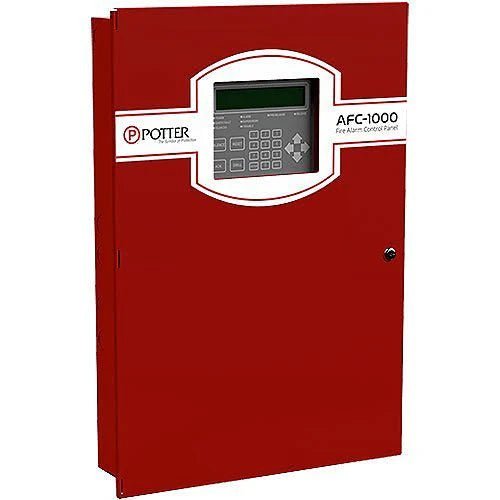 Potter AFC-1000 Jem Systems Canada industrial control panel with digital display and multiple connection ports.