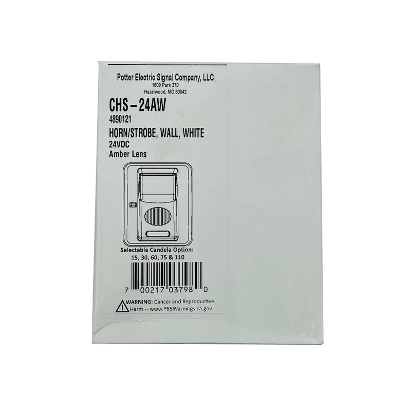 Potter CHS-24AW Jem Systems Canada electrical switch with black and silver design, mounted on a wall.